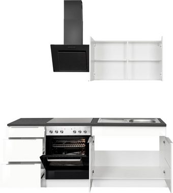 Kochstation Küchenzeile KS-Brindisi, mit E-Geräten, Breite 210 cm