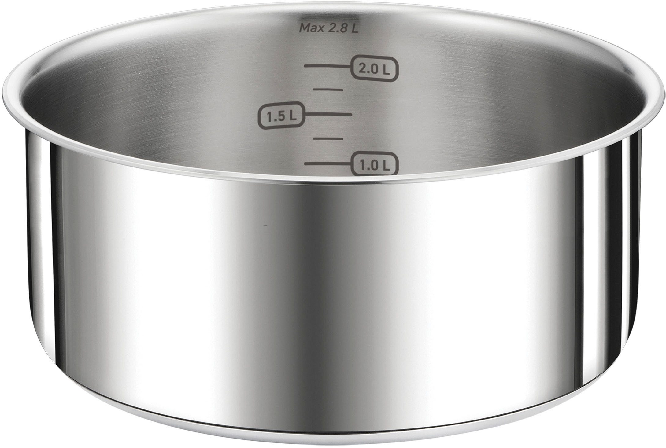 Tefal Kasserolle Ingenio Preference, Edelstahl (1-tlg), stapelbar, unbeschichtet, 18/10-Edelstahl, hochglanzpoliert