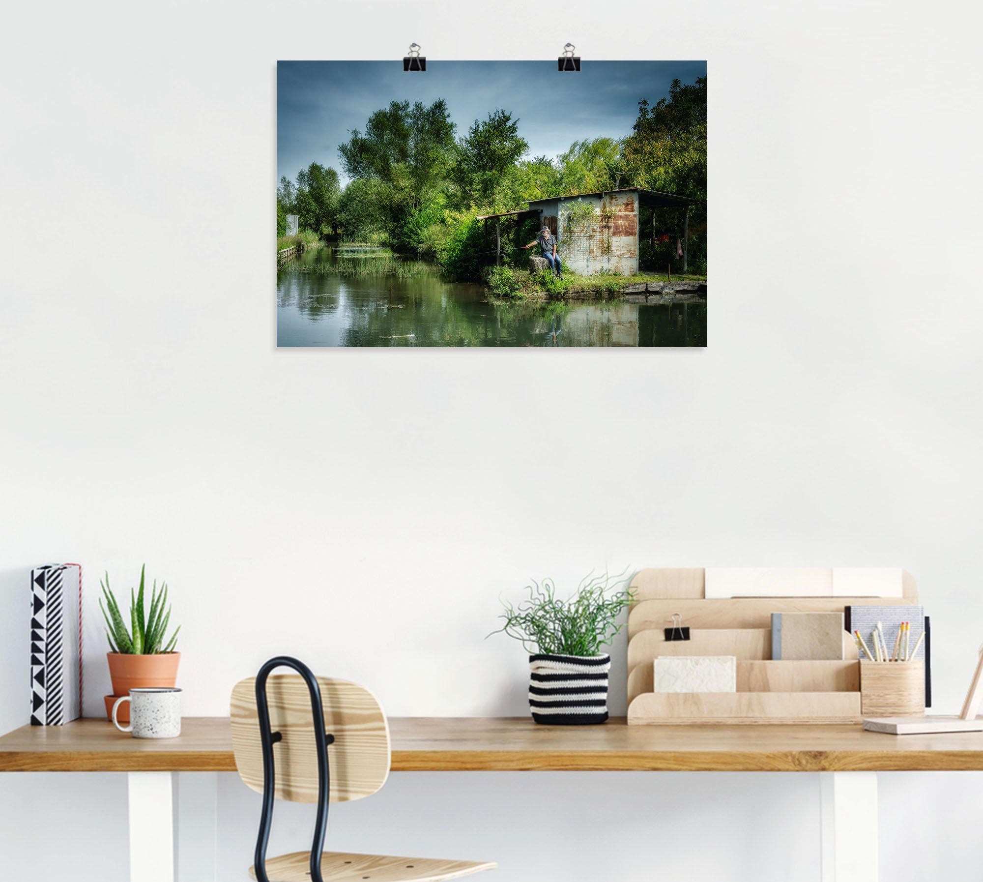 Wandbild Gewässer in oder Alubild, (1 St), in Wandaufkleber Poster Größen Flusslandschaft als Idyllische Leinwandbild, Artland versch. Frankreich,