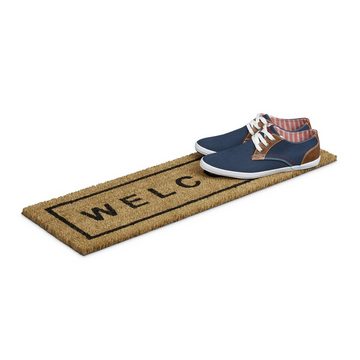 Fußmatte Fußmatte ‚Welcome' Kokos 25x75 cm, relaxdays, Höhe: 13.5 mm