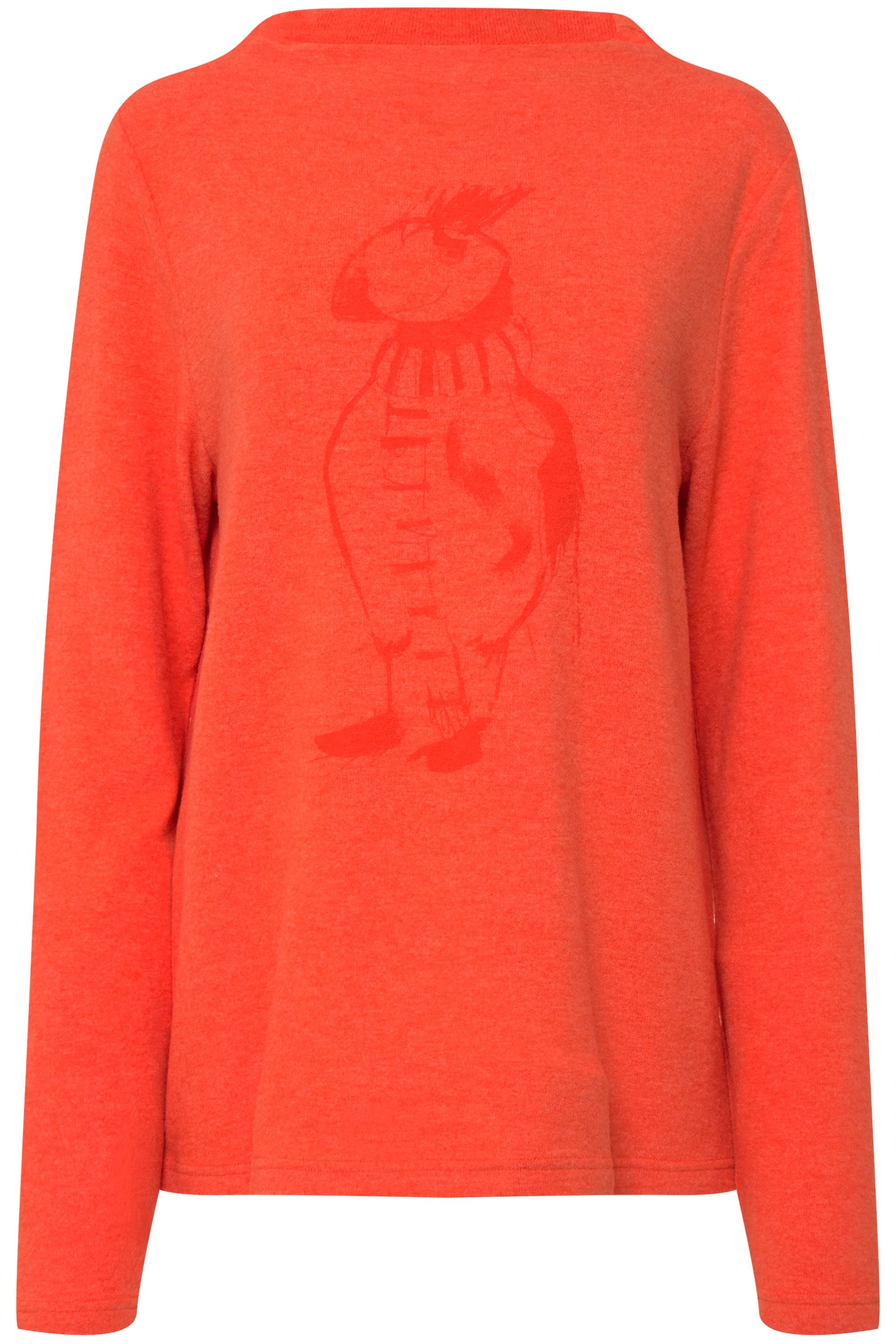 Laurasøn Sweatshirt Sweatshirt Vogel-Print Stehkragen Langarm günstig online kaufen