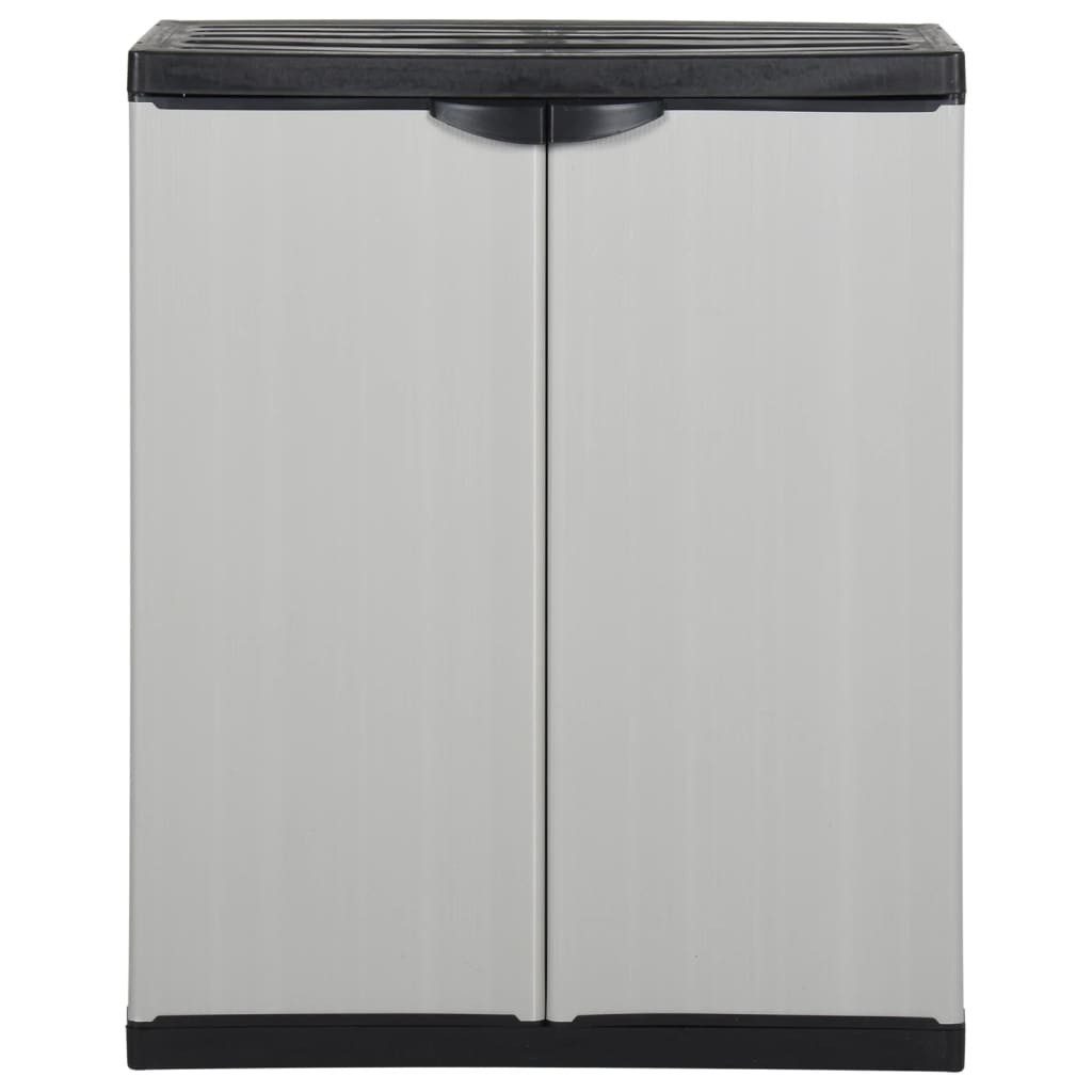 vidaXL Garten-Geräteschrank, Garten-Lagerschrank mit 1 Boden Grau und Schwarz 68x40x85 cm