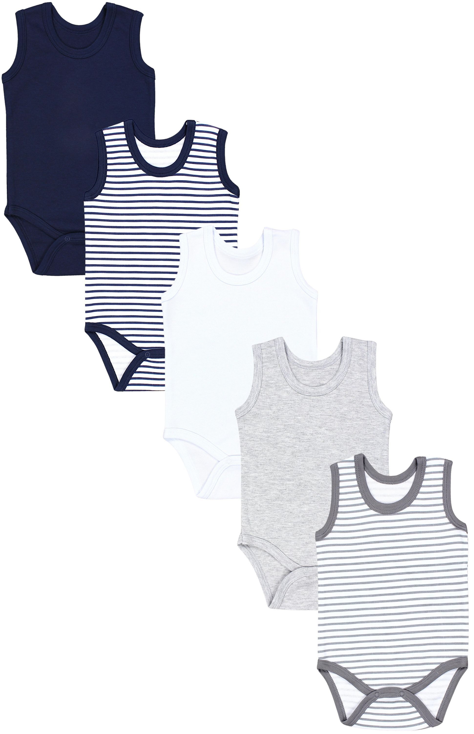 TupTam Body TupTam Baby Jungen Achselbody in Unifarben 5er Pack
