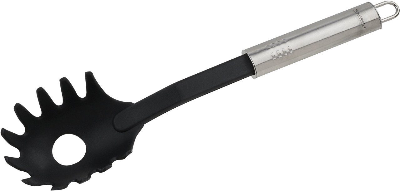 Nudellöffel Fackelmann Spaghettilöffel Ovalgriff schwarz 32 cm