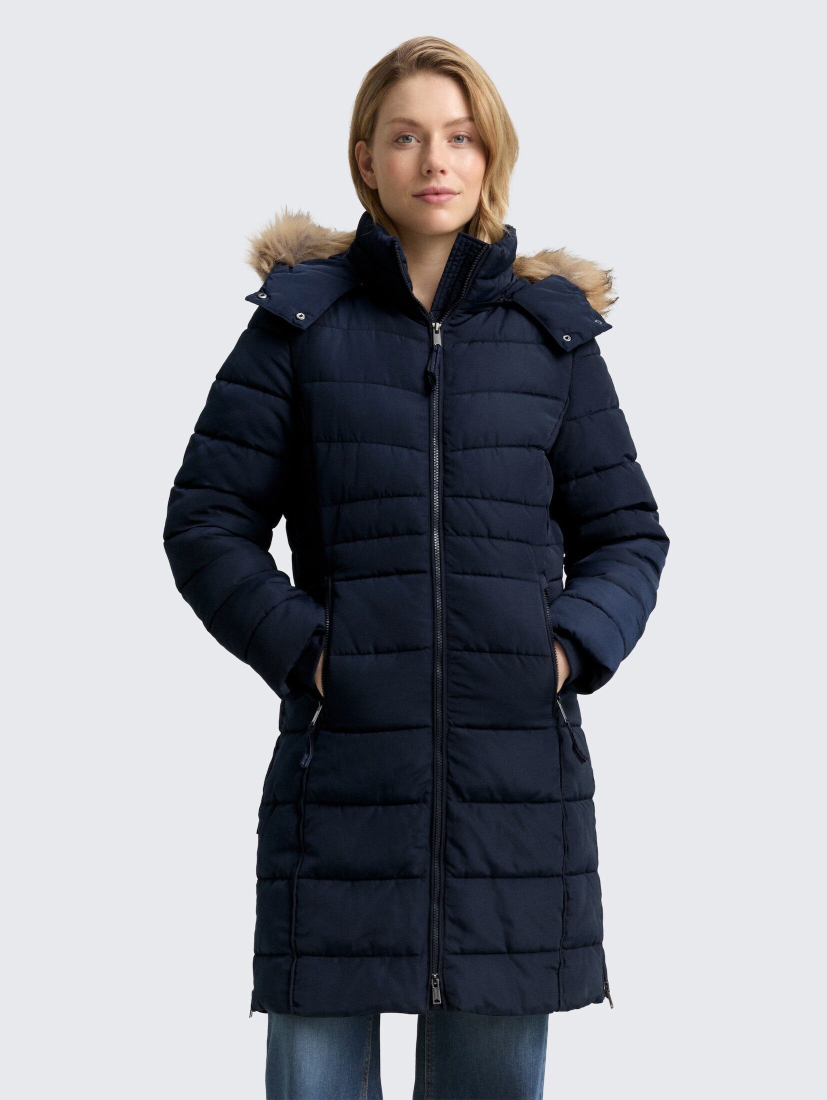 TOM TAILOR Steppmantel Jacken Puffer-Mantel mit abnehmbarer Kapuze