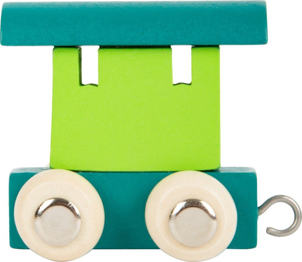 Small Foot Spielzeug-Zug Buchstabenzug Namenszug Waggon grün, Holz, (Set, 1-tlg., 1), Einzigartiges Design, Made in Germany