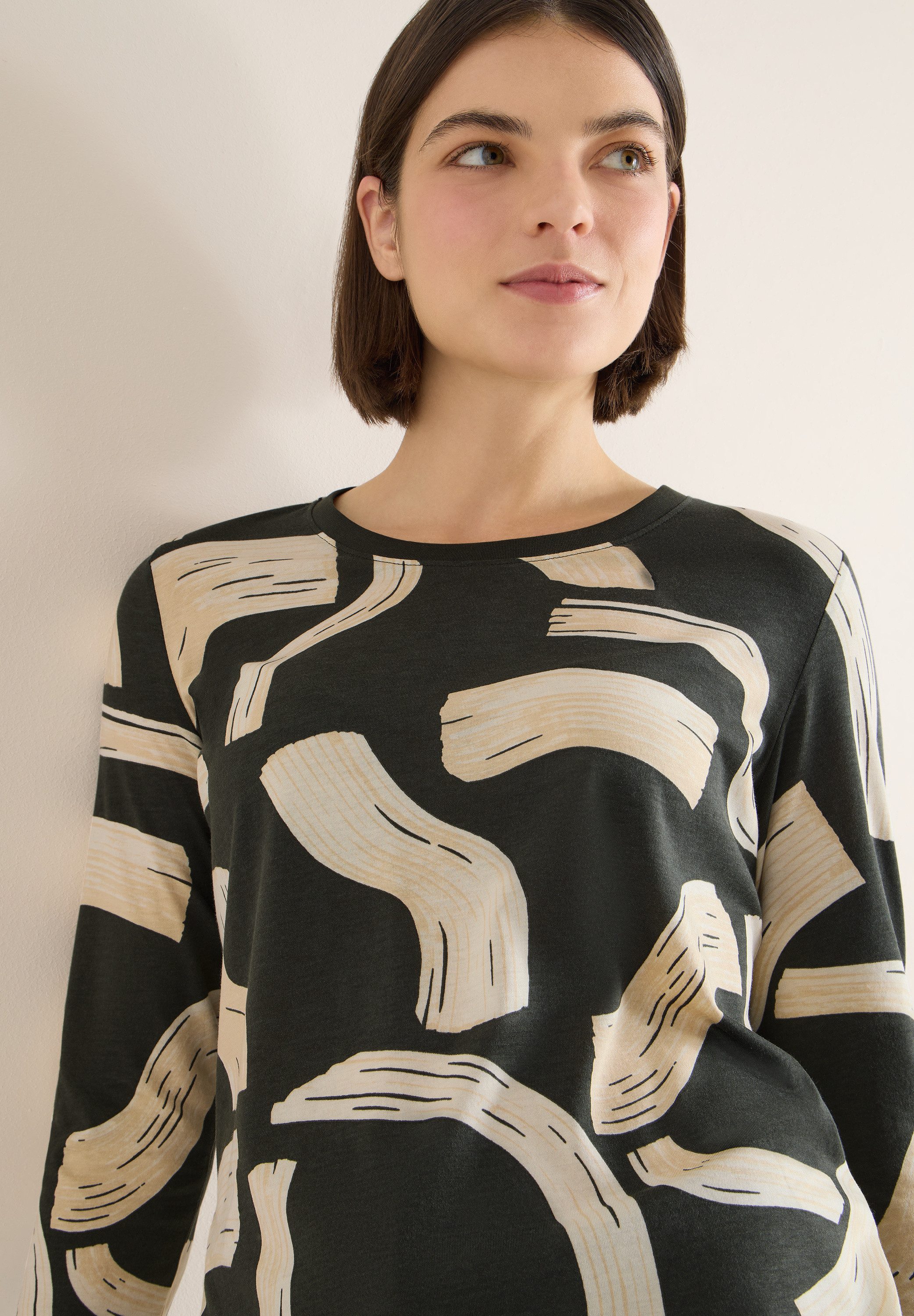 CECIL Langarmshirt mit graphischem Muster