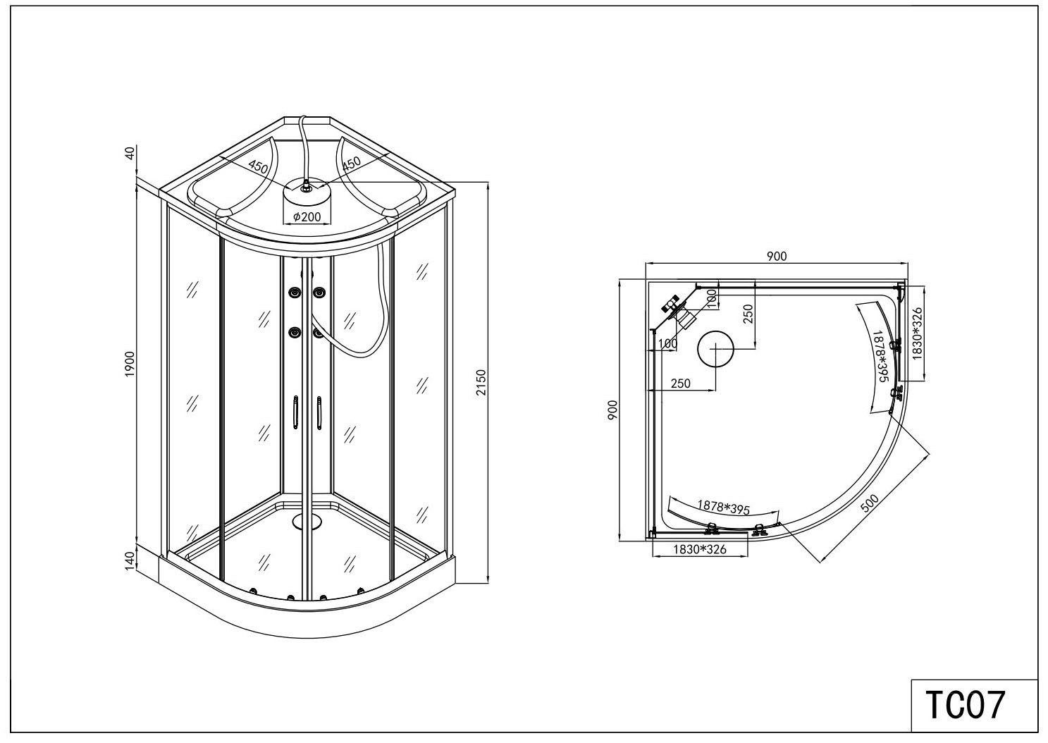Sanotechnik Komplettdusche, BxT: 90x90 cm, Sicherheitsglas, 1-tlg., inkl. Kopf-Regenbrause