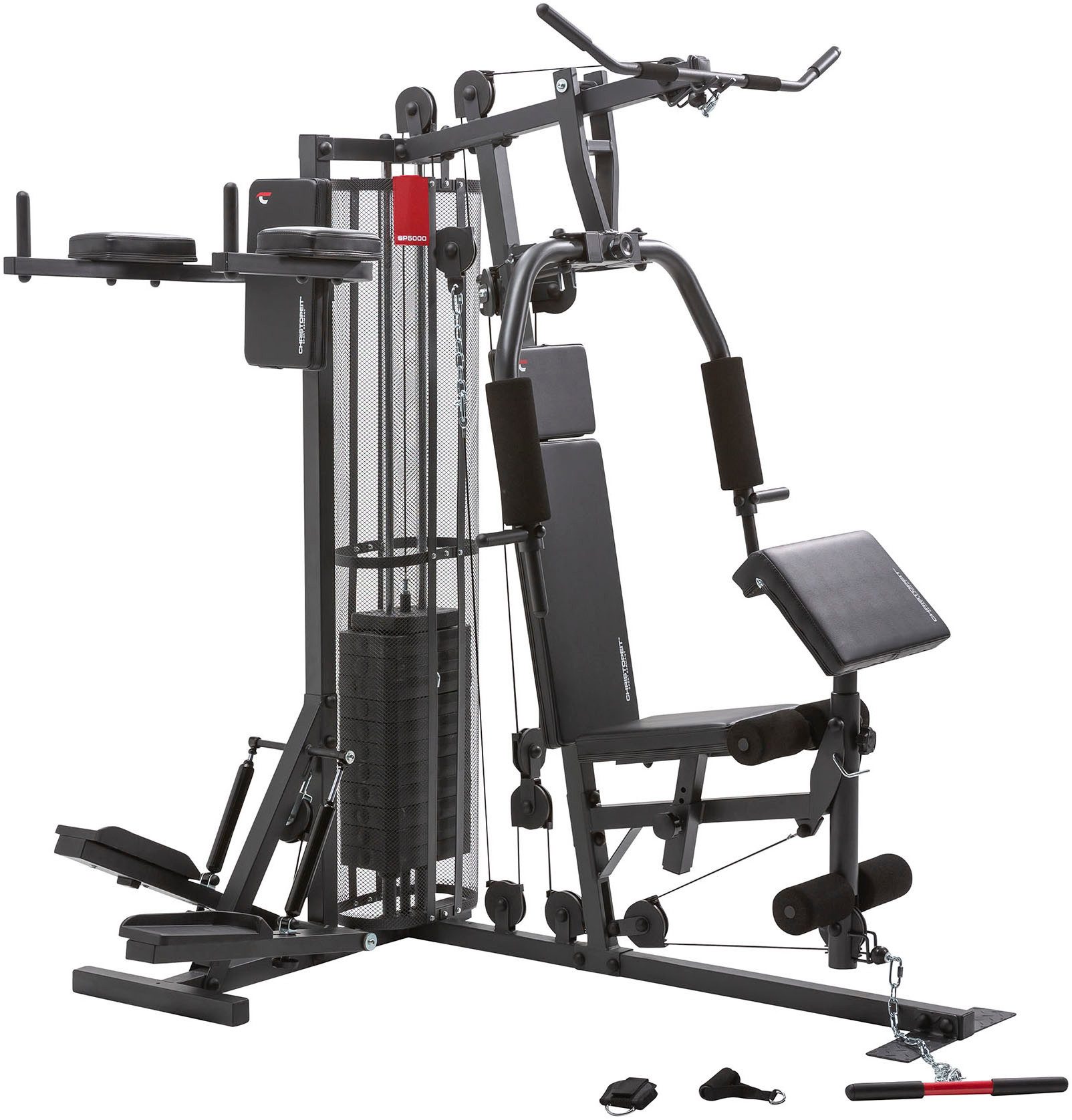 Christopeit Sport® Kraftstation Kraftstation SP 5000, 12 Gewichtsblöcke (Butterflystange, Latzug, Ruderfunktion und mehr), max. Benutzergewicht 130 kg, max. Trainingsgewicht 70 kg