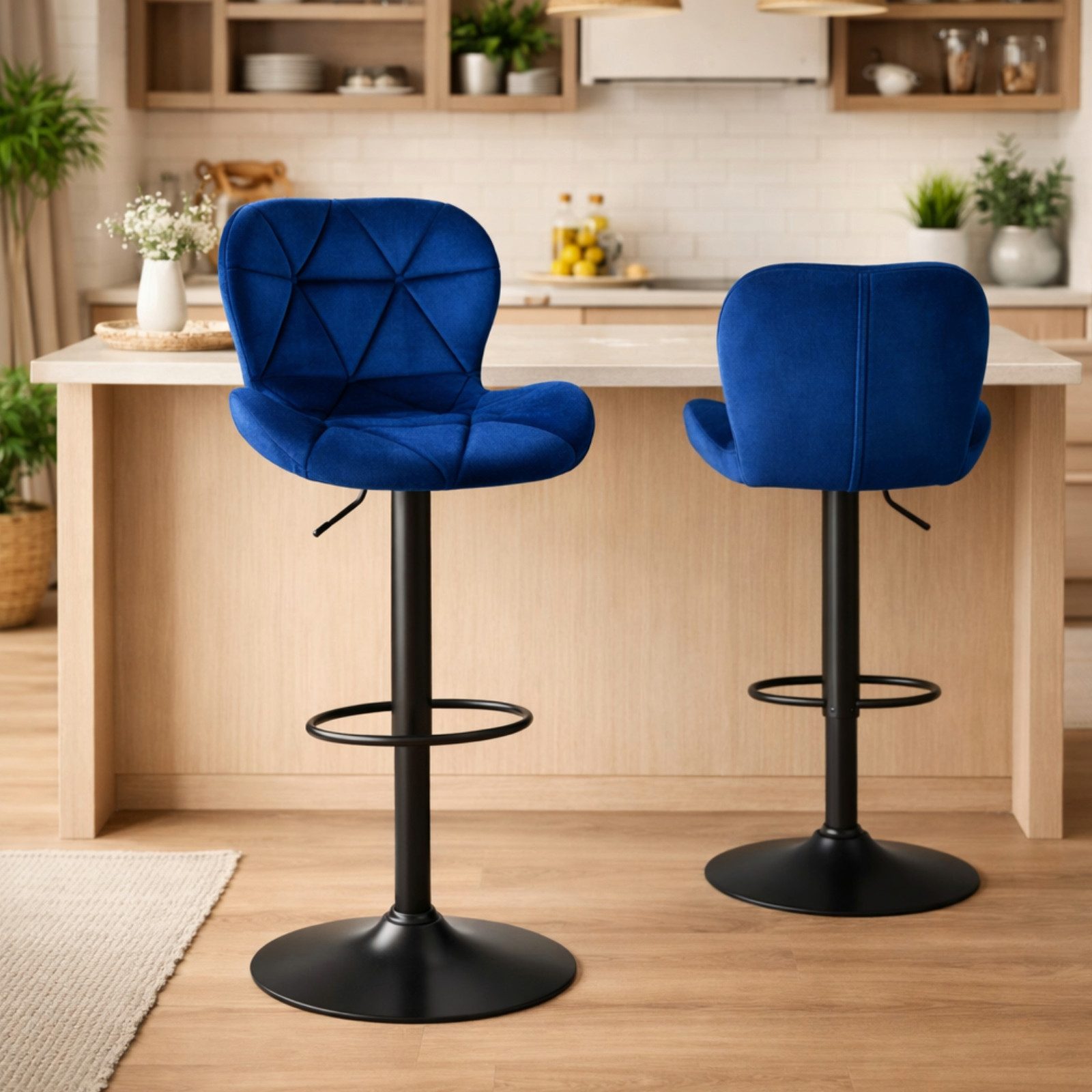 HAGO Barhocker Barhocker Stuhl Bistrohocker Tresenstuhl Hocker Samt Höhenverstellbar