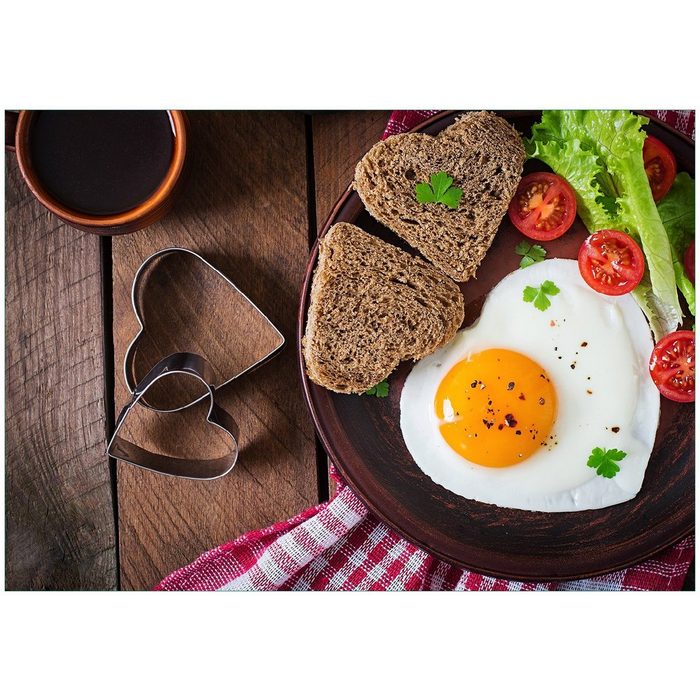 Wallario Vliestapete Frühstück mit Liebe serviert Seidenmatte Oberfläche hochwertiger Digitaldruck in verschiedenen Größen erhältlich