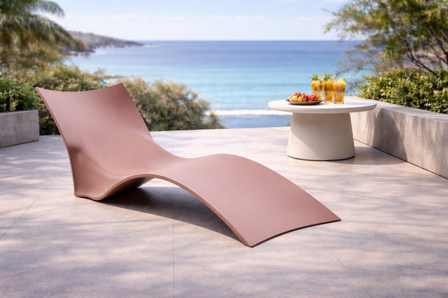 Xlmoebel Puppen Liegestuhl Ergonomische Gartenliege in Braun für entspannte Stunden, (1-tlg), Made in Europa