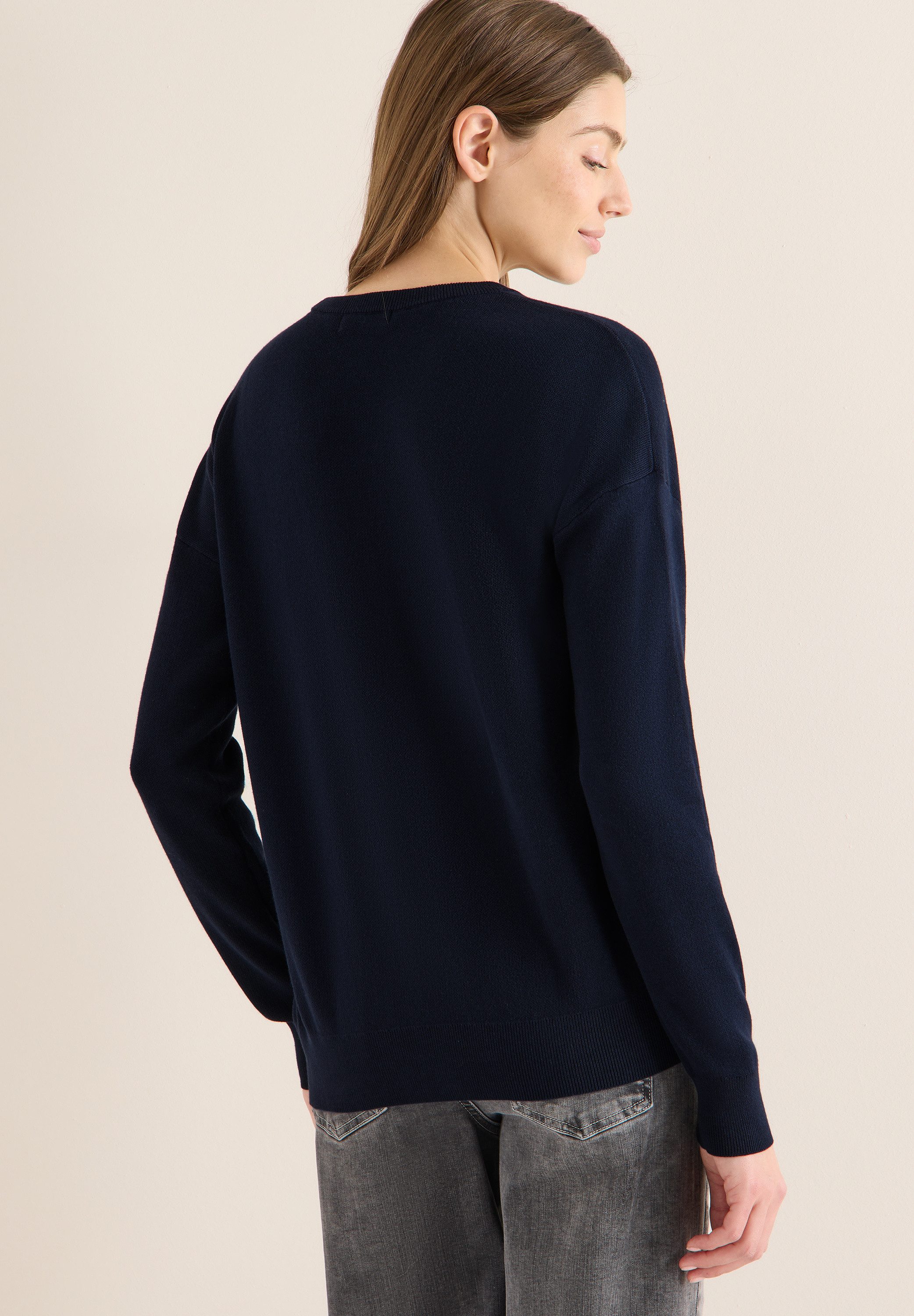 CECIL Strickpullover Sweatshirt mit Rundhals
