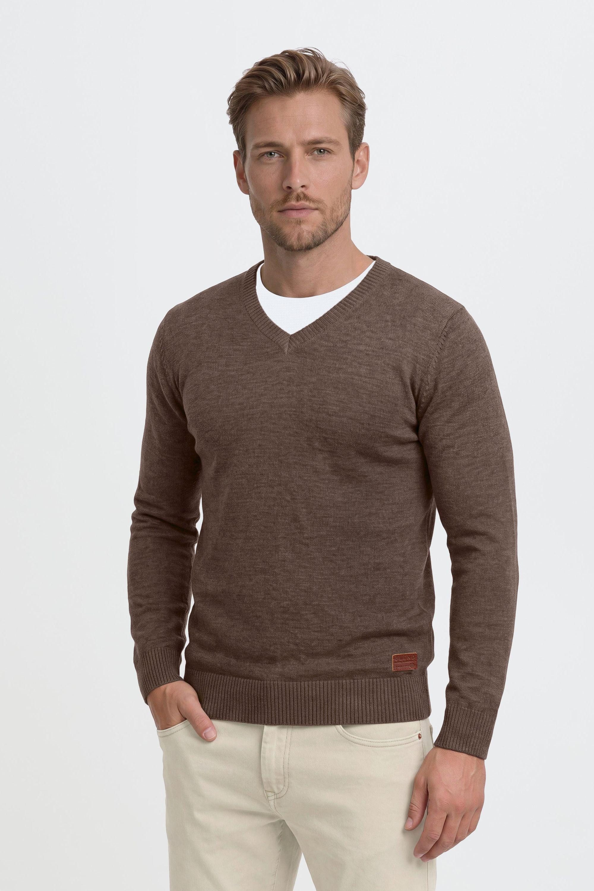 Blend Strickpullover BHLasse Feinstrickpullover mit aufgestickten Ellenbogenpatches