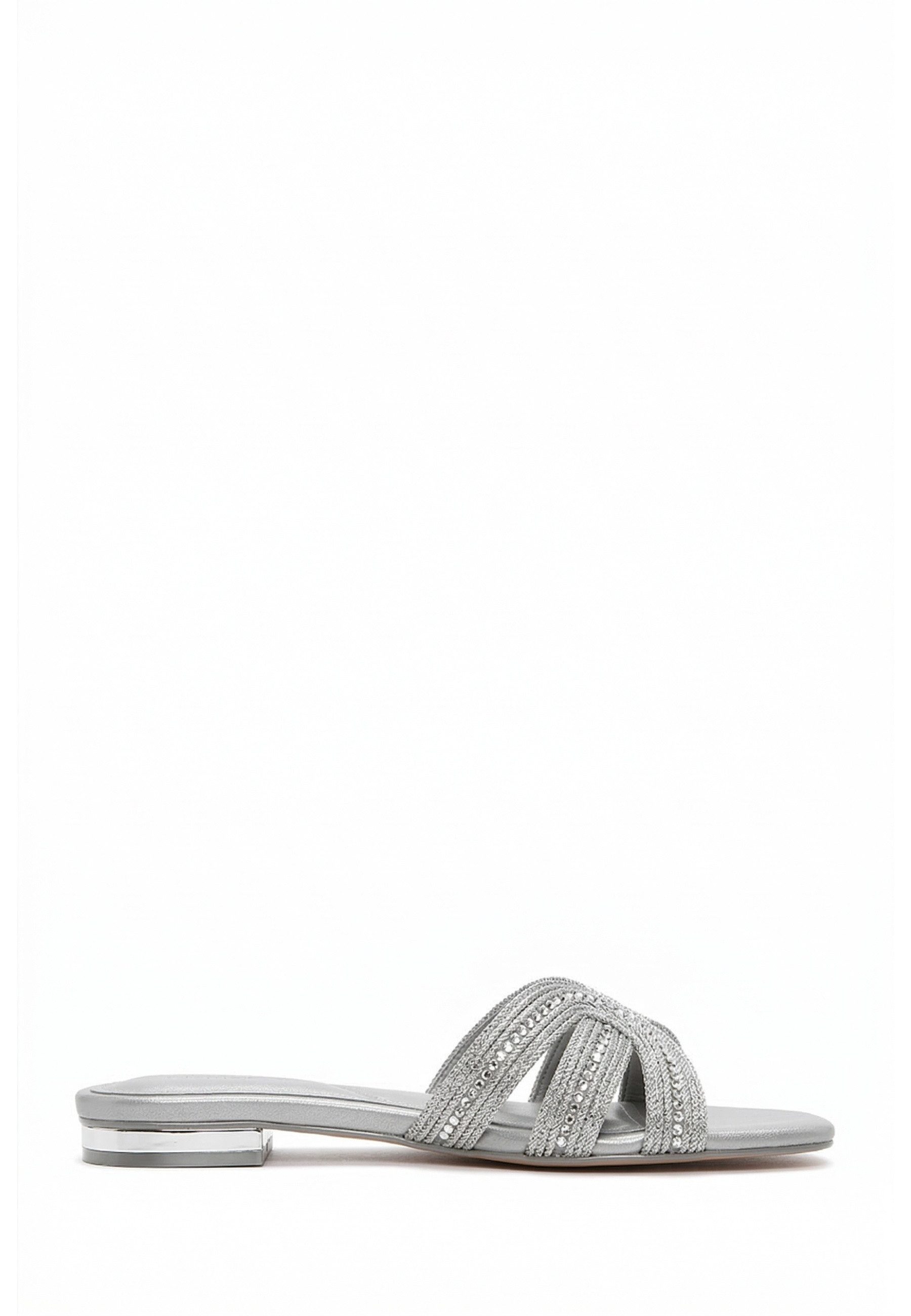 Derimod Pantoletten aus Kunstleder mit Strass-Details Mules Kunstleder, Synthetikfutter, TPU-Sohle, Slip-On-Stil, Verzierte Riemen