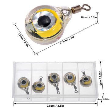 Tidyard Karpfenrute Angellicht Lockt,Fischenlicht,für Feederrute Angelrute,LED-Leuchten, (5-tlg., hören auf zu blinken,während Wasser austritt), blinkt,während es Wasser berührt