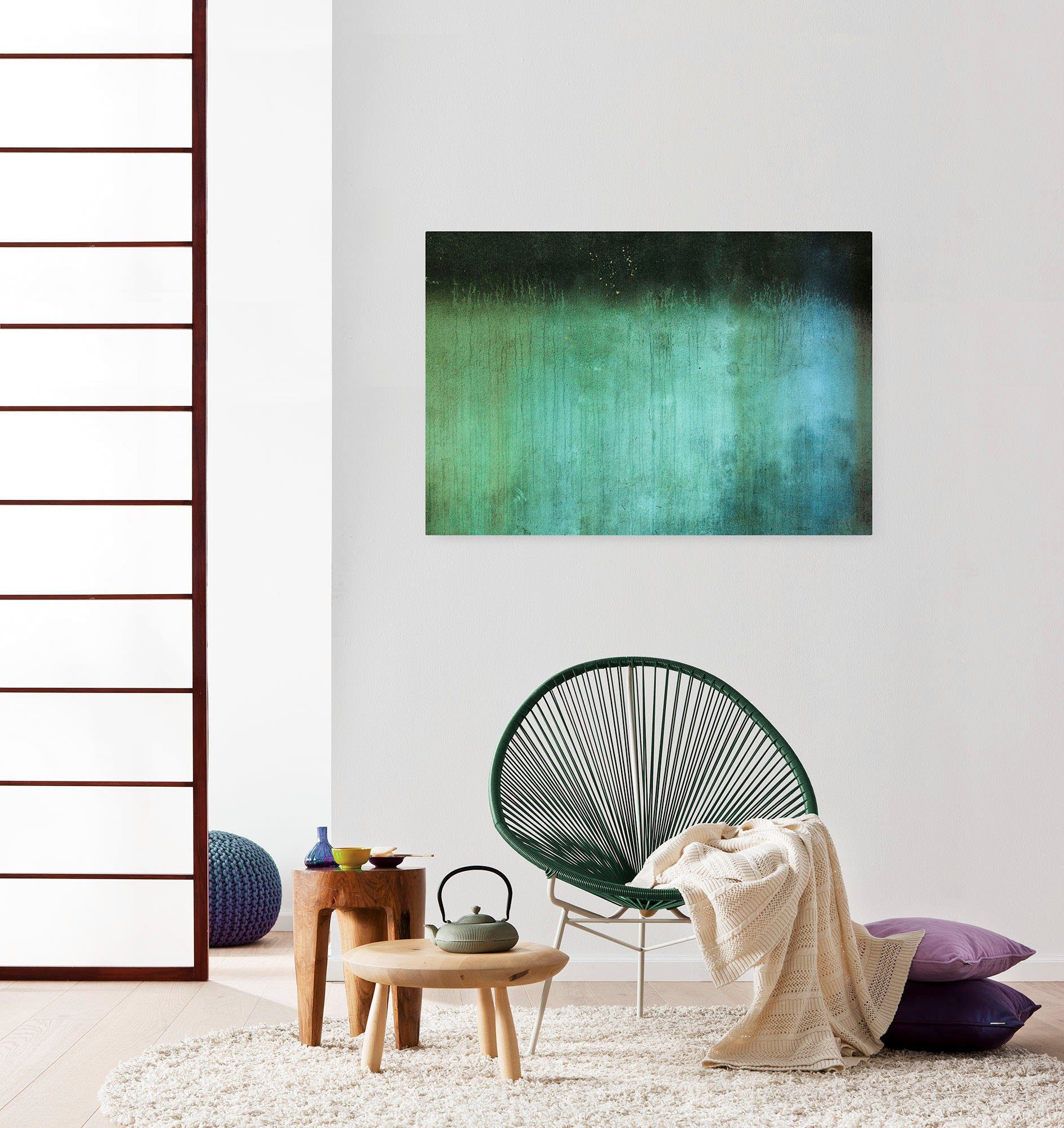 Komar Leinwandbild Tapete XVI - Größe 90 x 60 cm, Baum, Berge, Blumen, Blätter, Foto, Jahreszeiten, Landschaft, Meer, Natur, Palmen, Strand (Packung, 1 St), Keilrahmenbild mi Echtholzrahmen