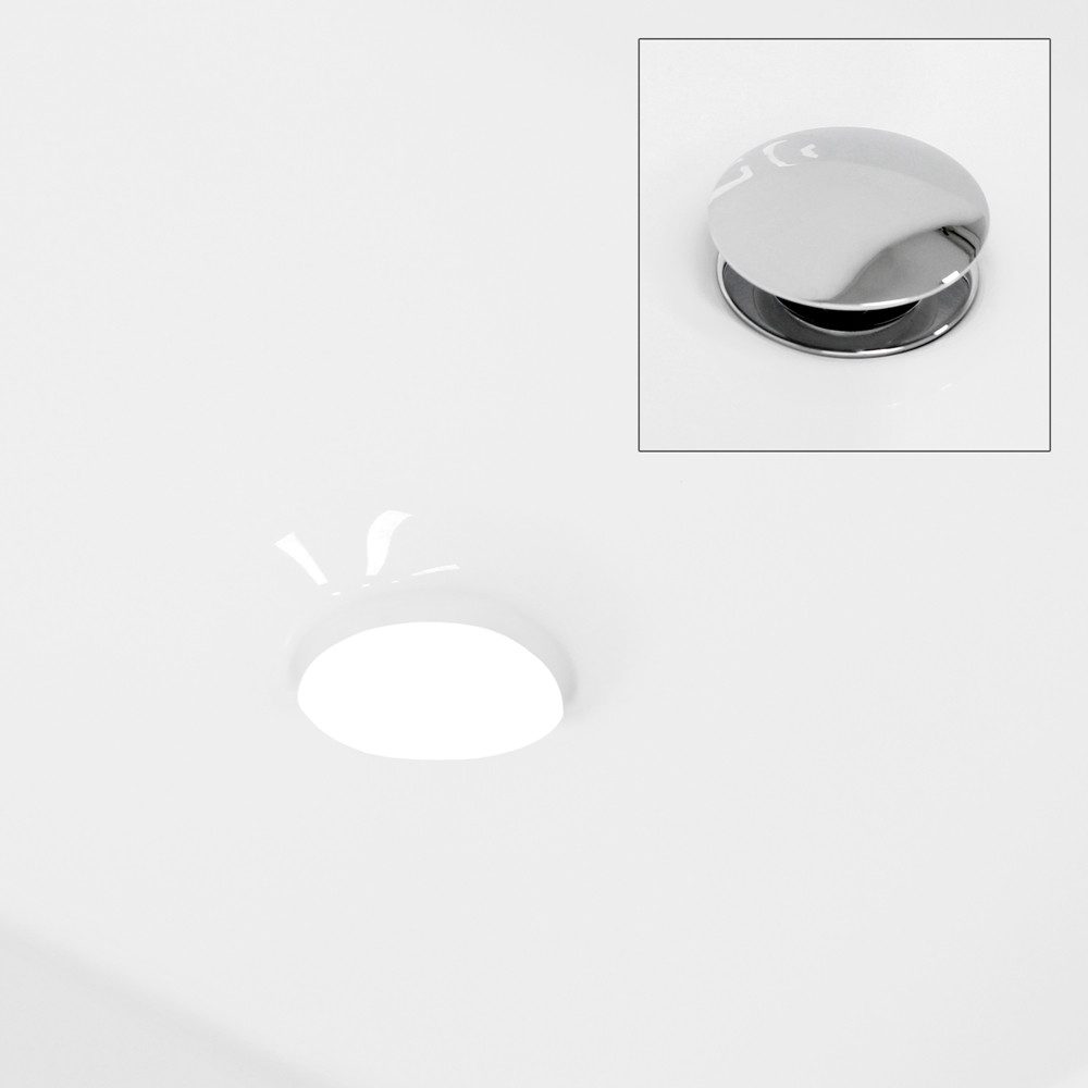 LuxeBath Waschbecken Aufsatzwaschbecken aus Keramik Waschtisch für Badezimmer und Gäste-WC, Aufsatzwaschtisch Spülbecken inkl. Ablaufgarnitur ohne Überlauf Becken