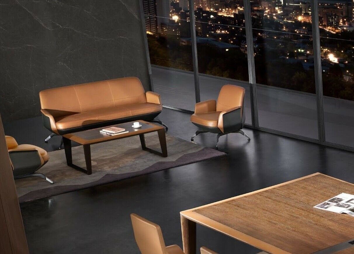 Couch Neu, Sofa Made JVmoebel moderne Braune Sofagarnitur Set Luxuriöse Europe in Büromöbel 3+1