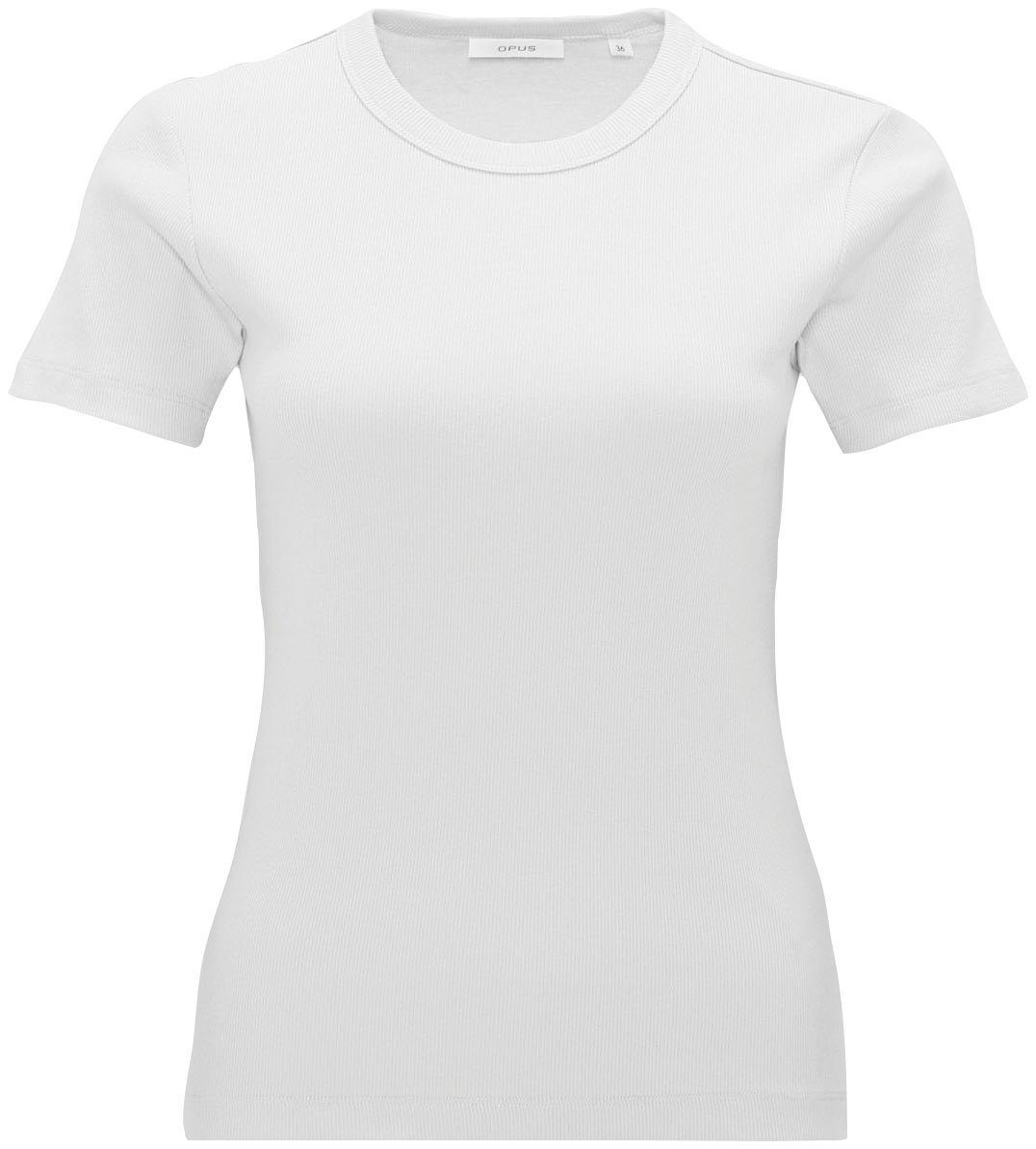 in T-Shirt Samuna Rippqualität feiner OPUS white