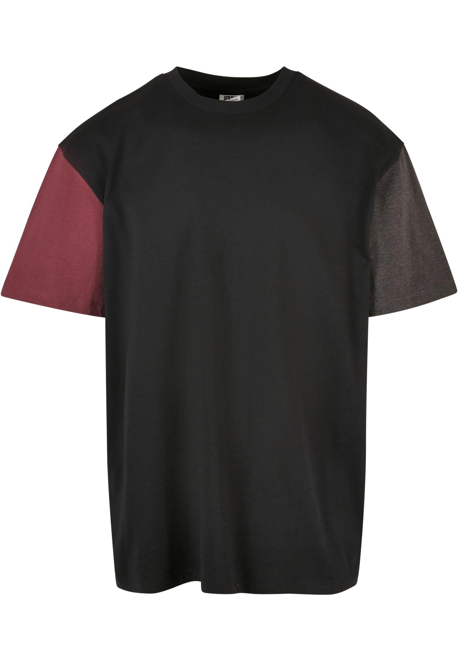 URBAN CLASSICS Kurzarmshirt Herren Organic Oversized Colorblock Tee (1-tlg) black