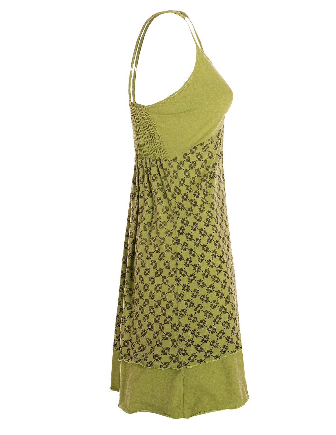 Vishes Sommerkleid Damen Babydoll Spaghettiträger bedruckt Baumwolle Alternative Mode, Boho, Hippie, Ethno, Festival