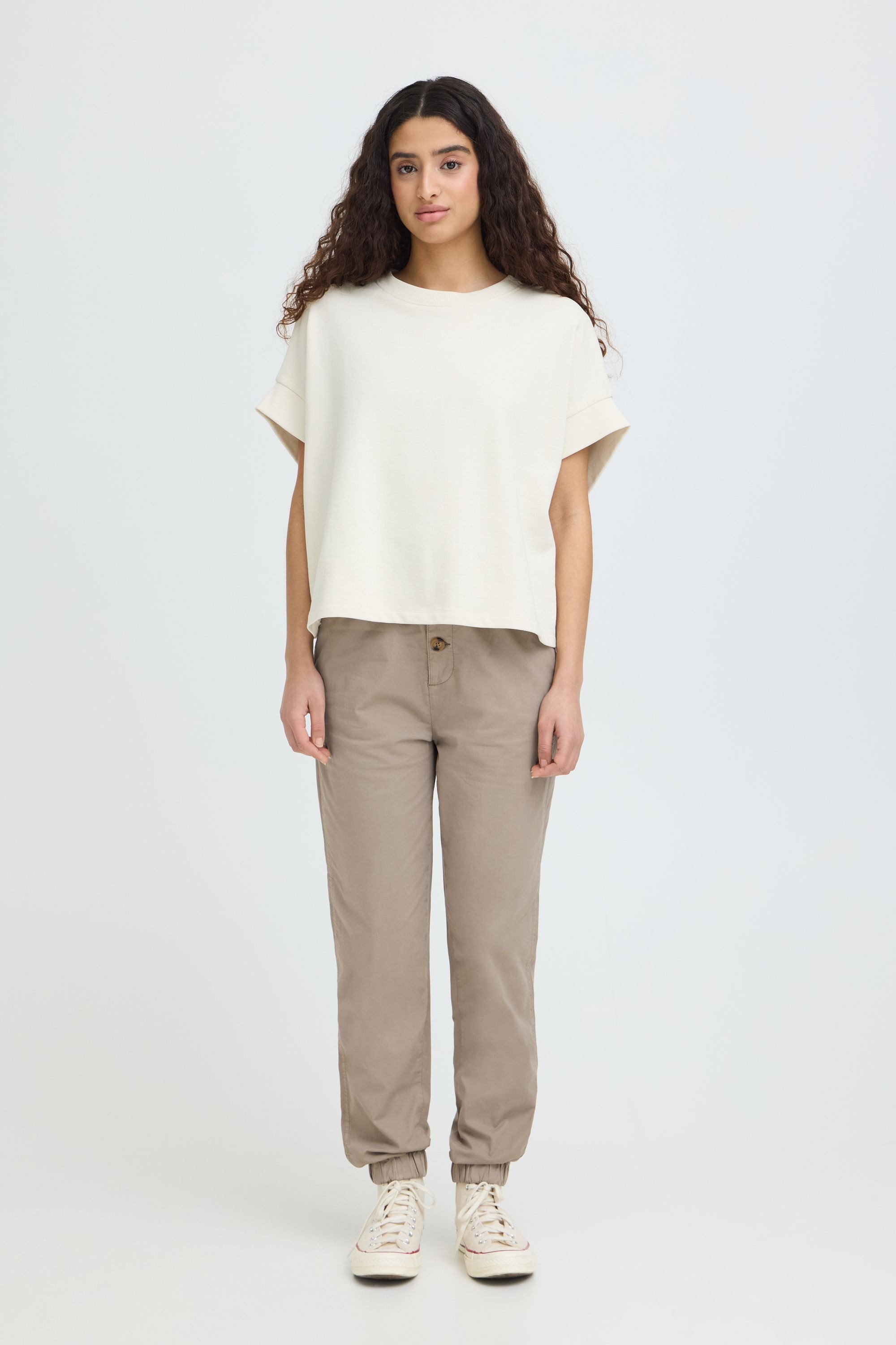 OXMO Chinohose OXCobie Stoffhose mit Paperbag-Bund
