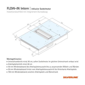 Silverline Induktions-Kochfeld Flow-In Intern FLIK 854 ESK, mit Kochfeldabzug