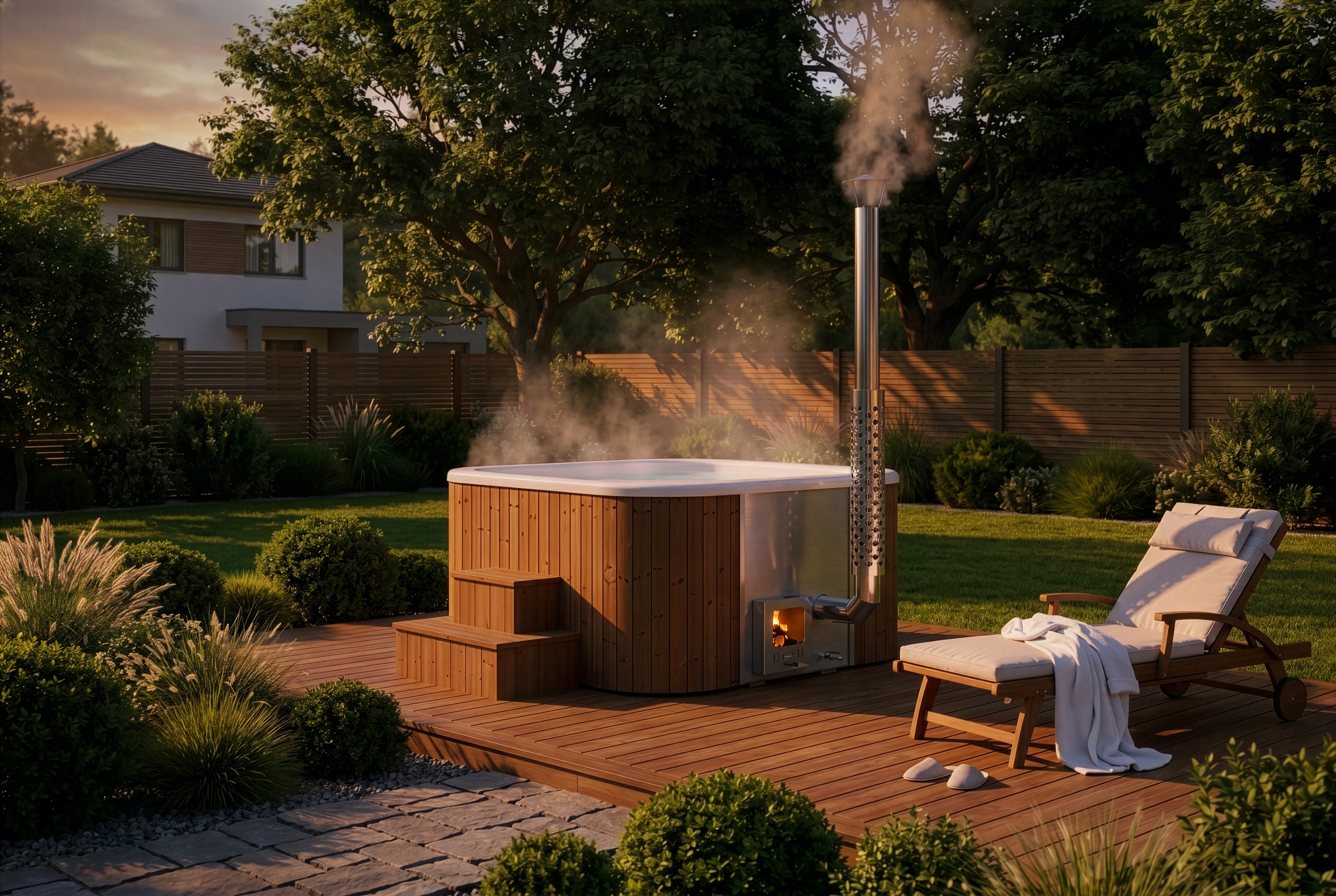 FinnTherm Whirlpool ScandiTub Premium, Aufstellbecken, in Weiß