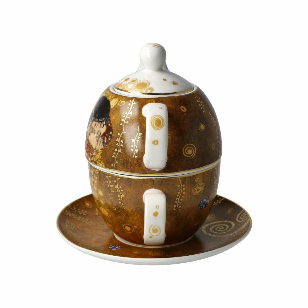 Goebel Teekanne Tea for One Gustav Klimt - Der Kuss, 0,35 l, (Set), mit Tasse und Untere