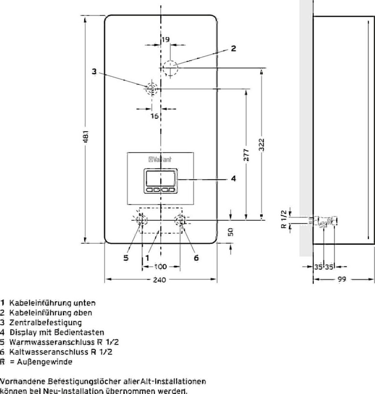 Vaillant Klein-Durchlauferhitzer Vaillant Elektro-Durchlauferhitzer VED E 21/8 E