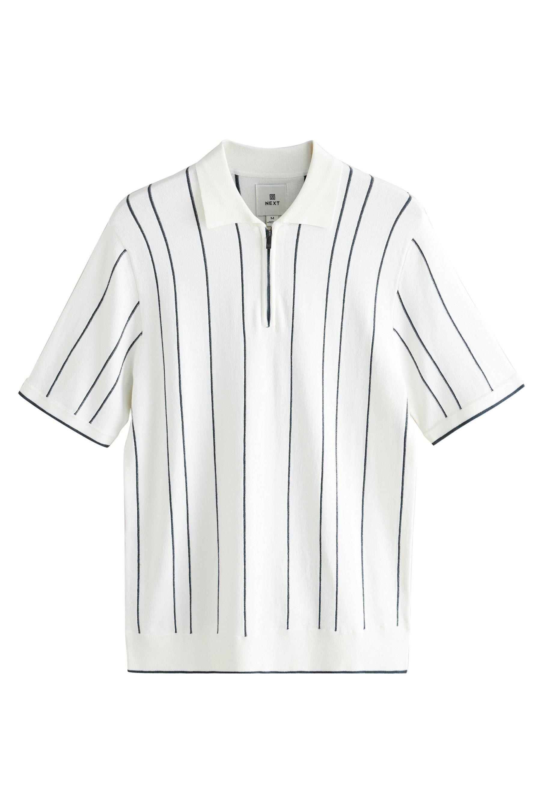 Next Poloshirt Regular Fit Strick-Poloshirt, Streifen und RV (1-tlg) günstig online kaufen
