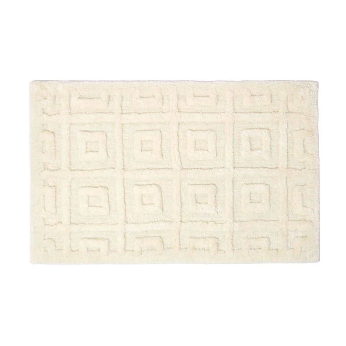 Homescapes Badematte Badematte creme, 50 x 80 cm – Badteppich geometrisch gemustert, Höhe 20 mm, 50 x 80 cm