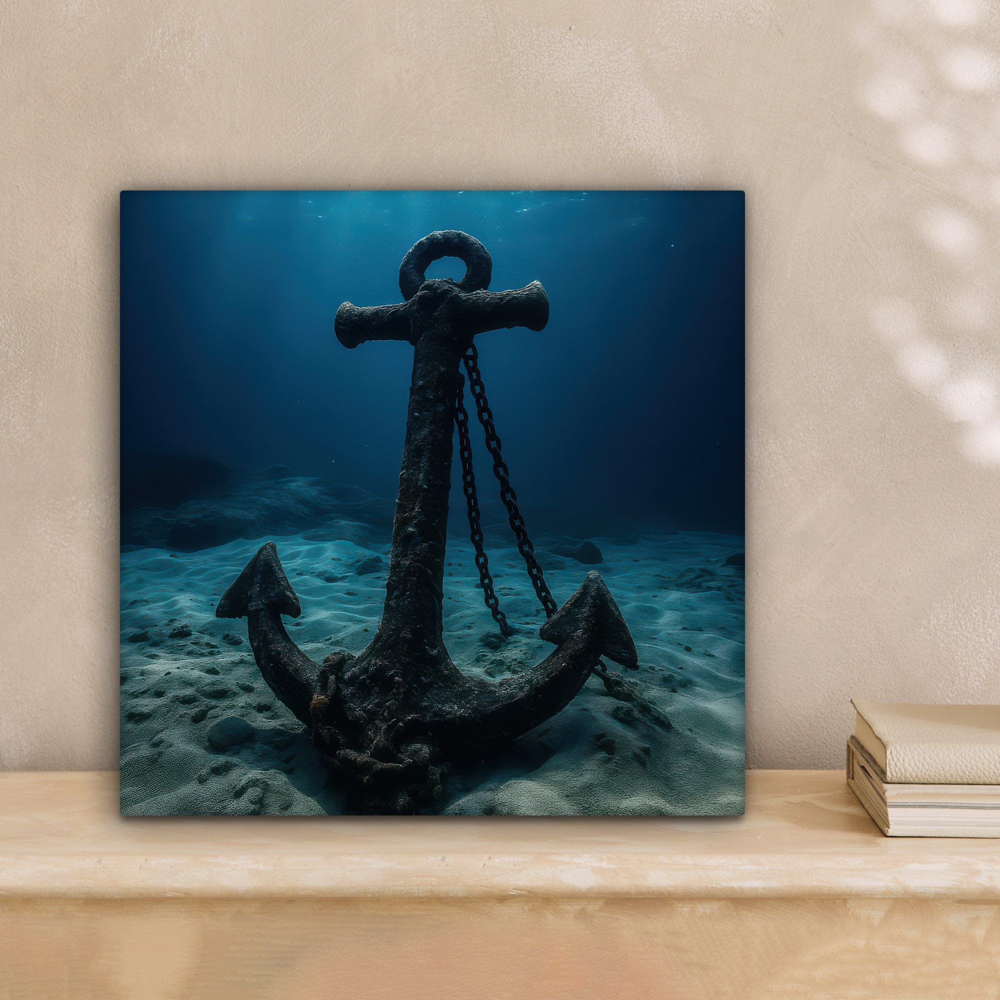 OneMillionCanvasses® Leinwandbild Anker - Eisen - Meeresboden - Sand, Fotod günstig online kaufen