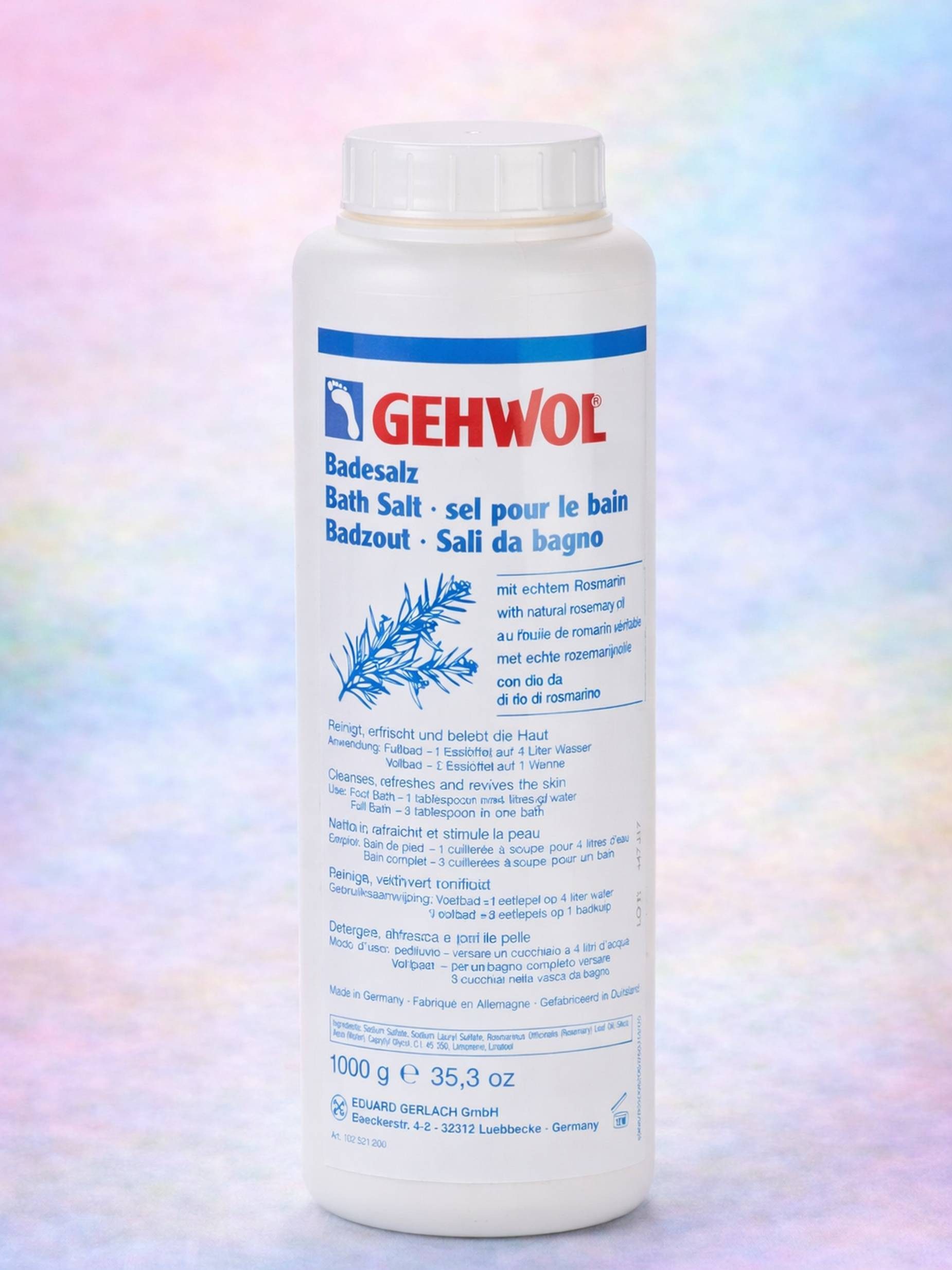Eduard Gerlach GmbH Fußbädersalz Gehwol Badesalz mit Rosmarinöl 1000 g Packung