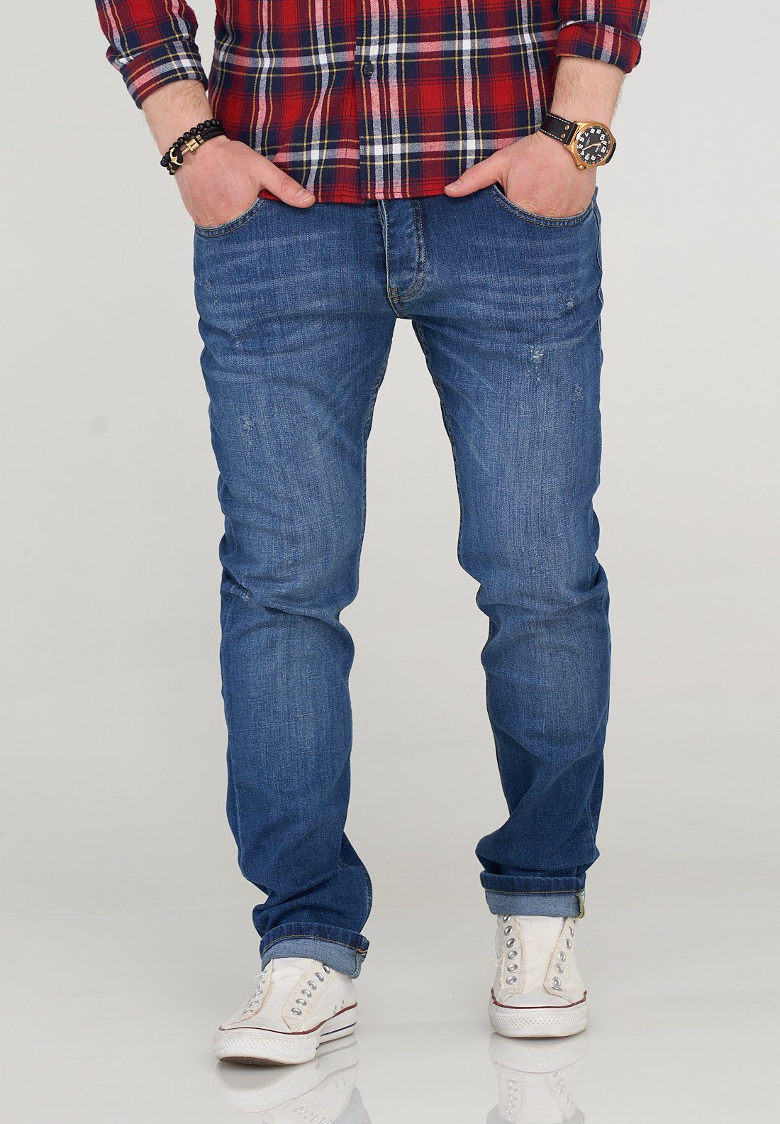 SOULSTAR Slim-fit-Jeans MONACO mit dezenter Waschung blau