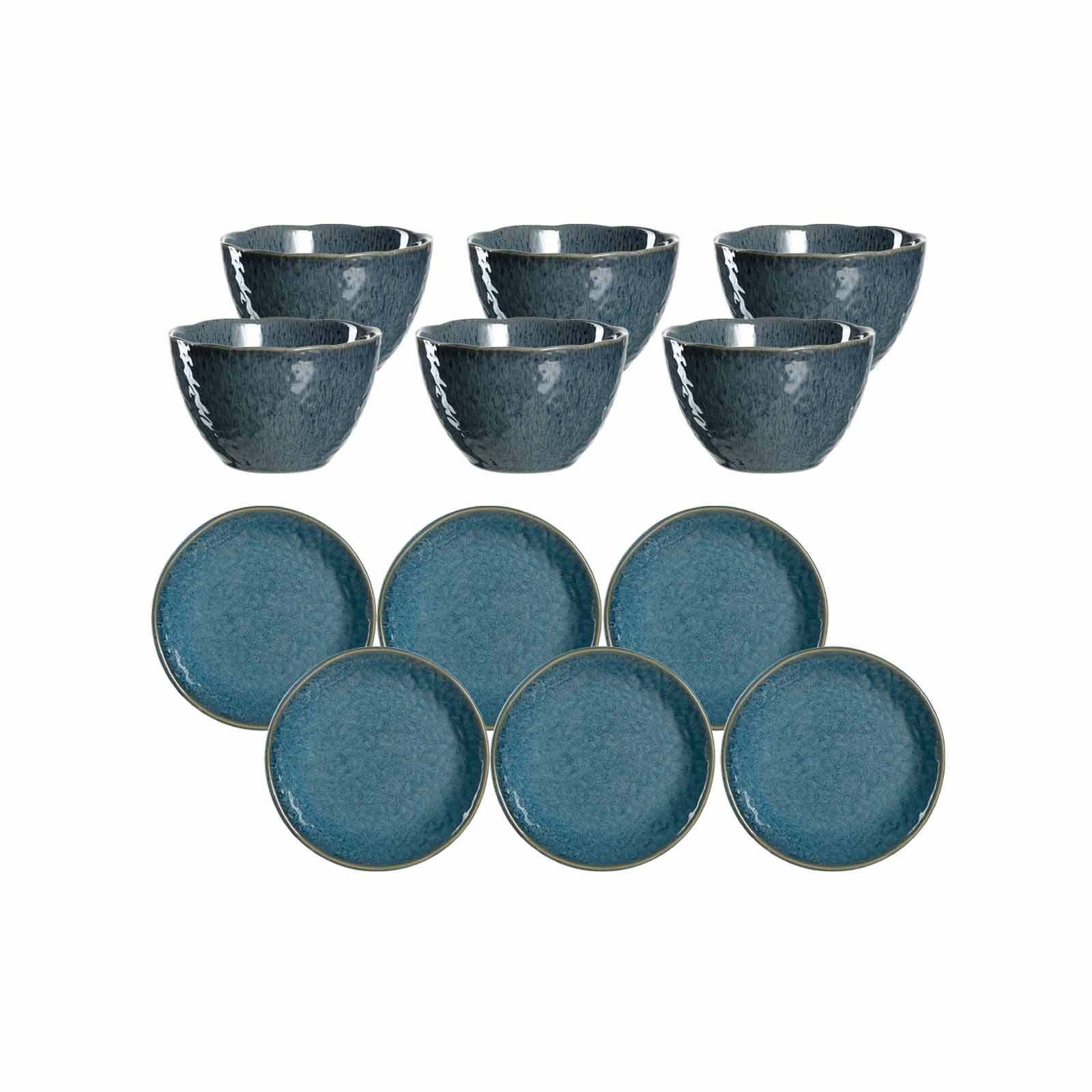 LEONARDO Kombiservice Matera Brunchset 12er Set (12-tlg), Keramik blau