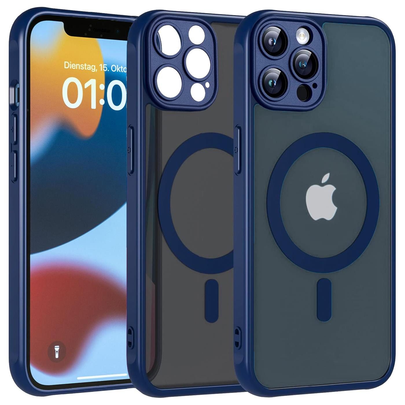 CoolGadget Handyhülle Magnet-Hülle für iPhone 12 Pro Schutzhülle magnetisch 6,1 Zoll, Hülle Matt Stoßfest kompatibel mit Magsafe Zubehör Kameraschutz Case