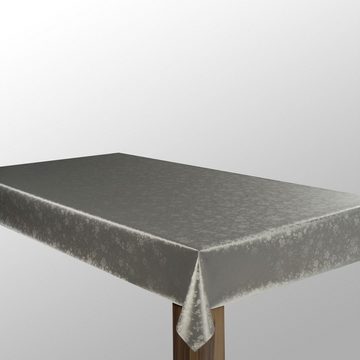 laro Tischdecke Wachstuch-Tischdecken Abwaschbar Silber Metallic Blumen rechteckig