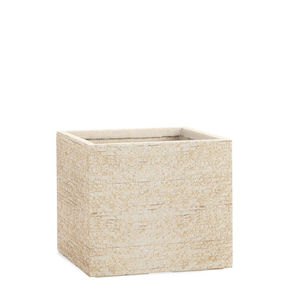 Pflanzwerk® Pflanzkübel CUBE Premium Fiberglas Blumenkübel Frostbeständig mit Lotus-Effekt, Lotus-Effekt - Handgefertigt - Eckig - Frostbeständig
