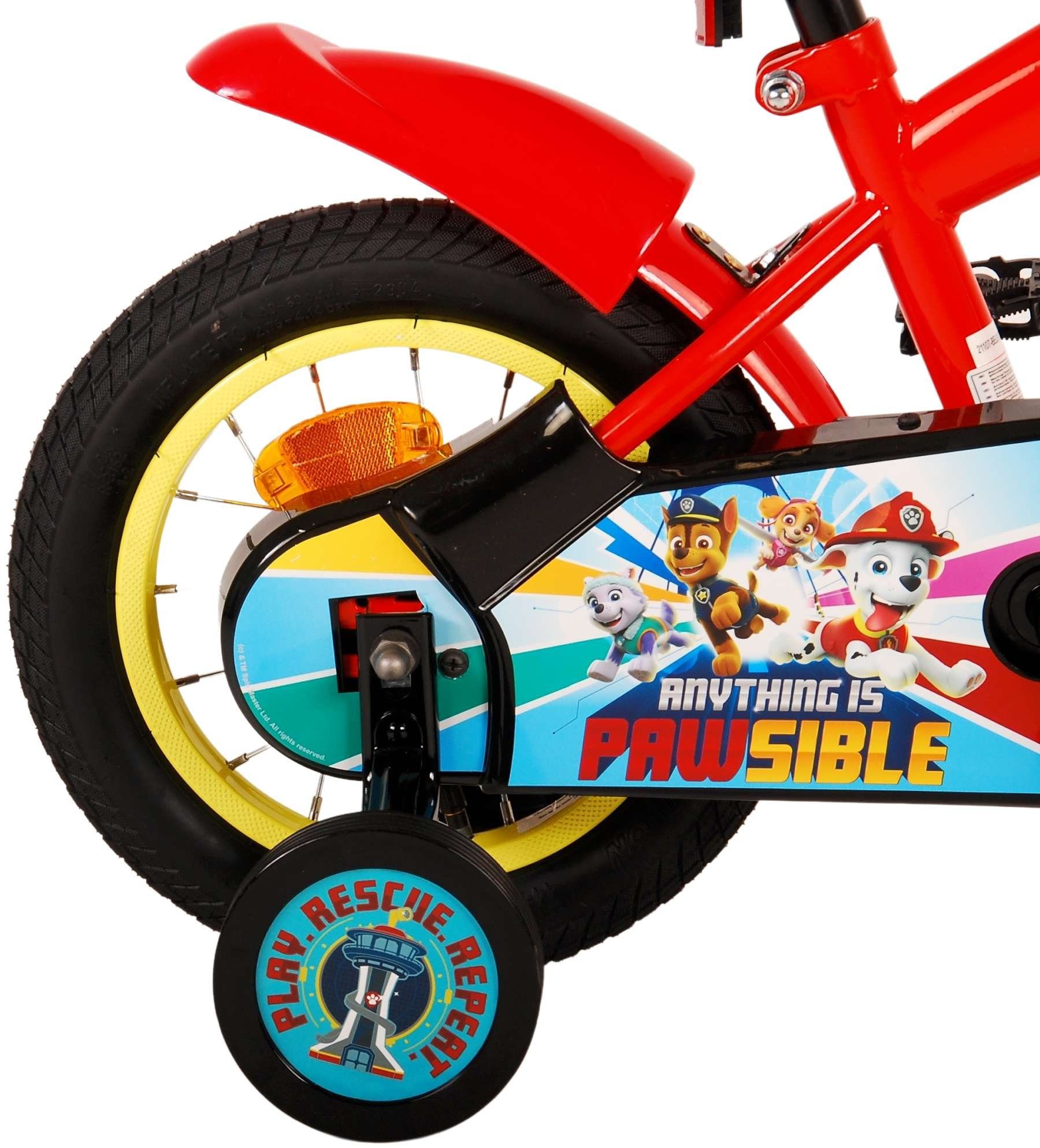 PAW PATROL Kinderfahrrad Jungen - Rot / Blau - verschiedene Größen - 85% zusammengebaut, bis 60 kg, Rücktrittbremse, Lenkerhöhe einstellbar, Luftbereifung
