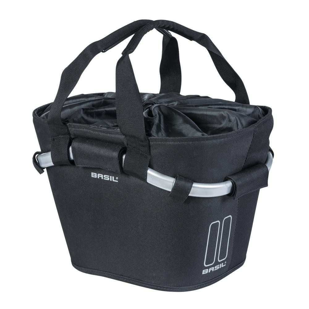 Basil Fahrradkorb Basil City Tasche Classic CarryAll Front schwarz abnehmbar oh Halt 28x