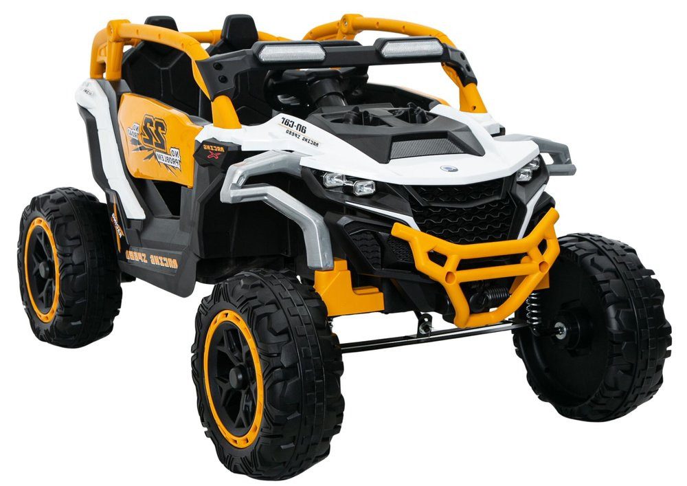 Wisam Elektro-Kinderauto M3 Gelb-Weißes Batteriefahrzeug 4x4