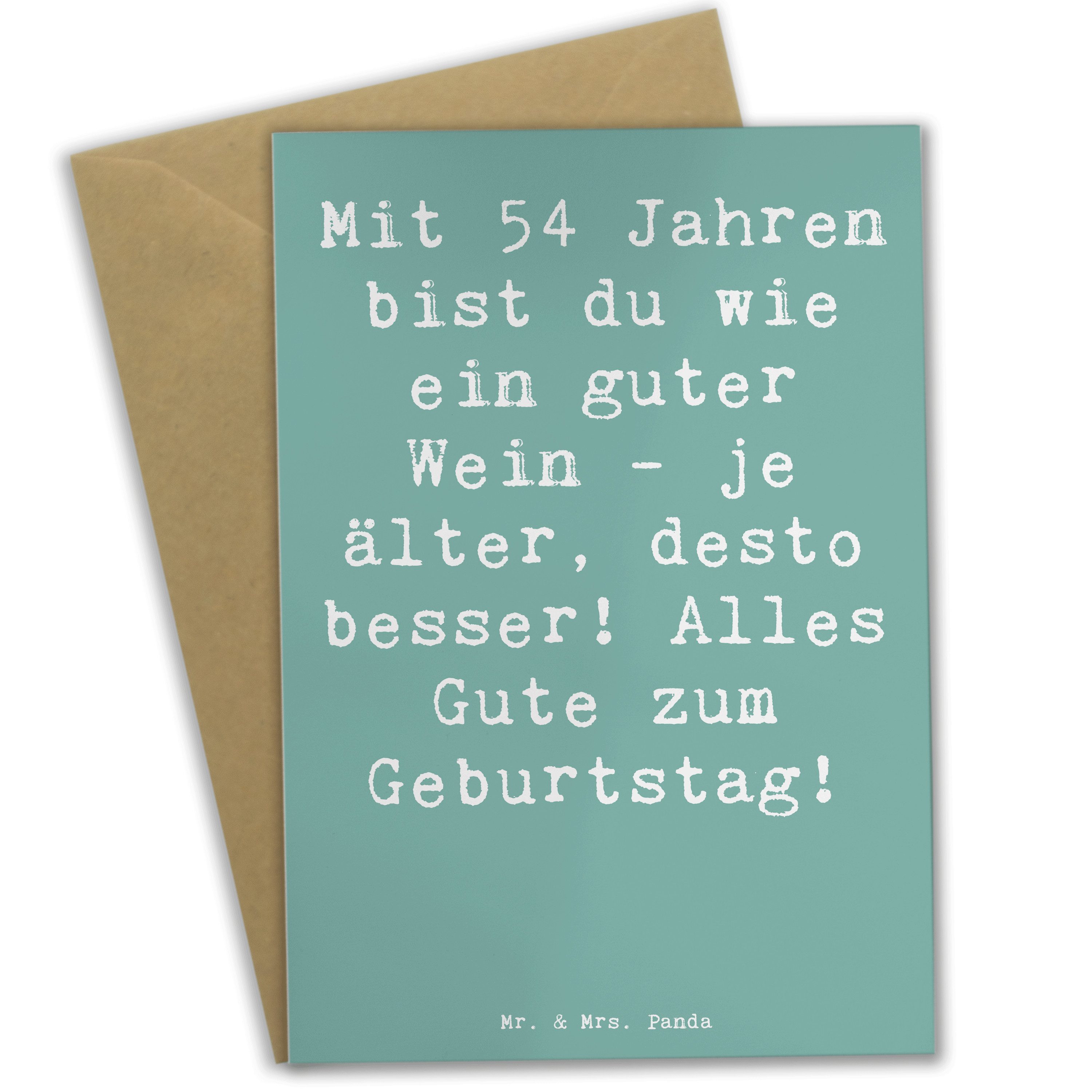 Mr. & Mrs. Panda Grußkarte Spruch 54. Geburtstag Wein Meeresbrise