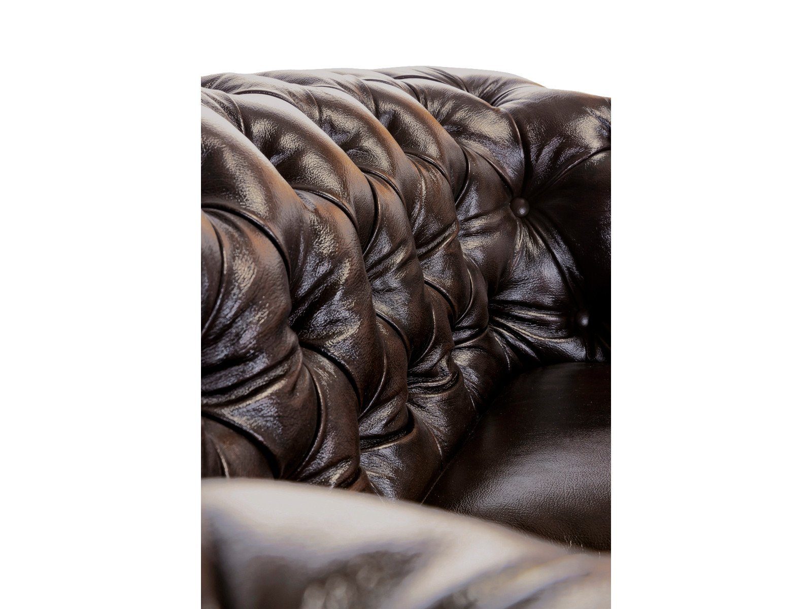 massivum Chesterfield-Sofa 3-Sitzer Echtleder braun – Bild 5 von 5
