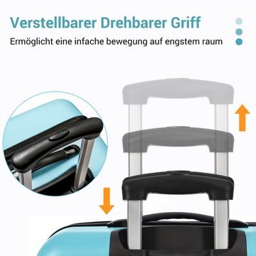 Flieks Hartschalen-Trolley, 4 Rollen, Hartschalenkoffer Handgepäck Trolley Reisekoffer, ABS-Material