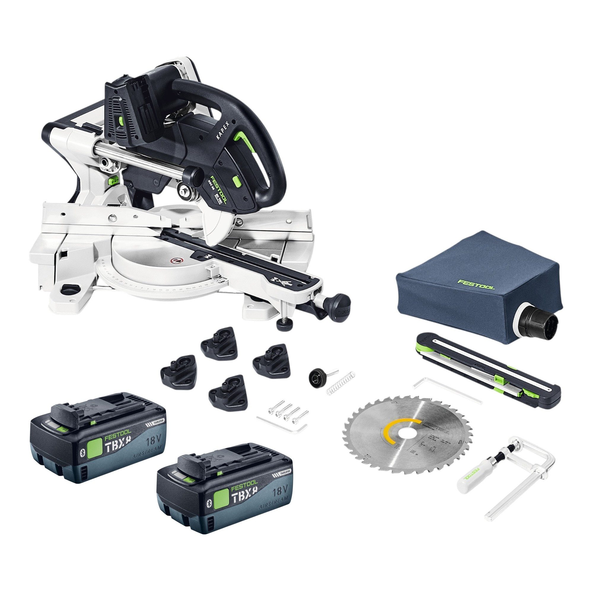 FESTOOL Akku-Kapp-Gehrungssäge KAPEX KSC 60 EB 18 V / 36 V 216 mm Brushless + 2x Akku 8,0 Ah
