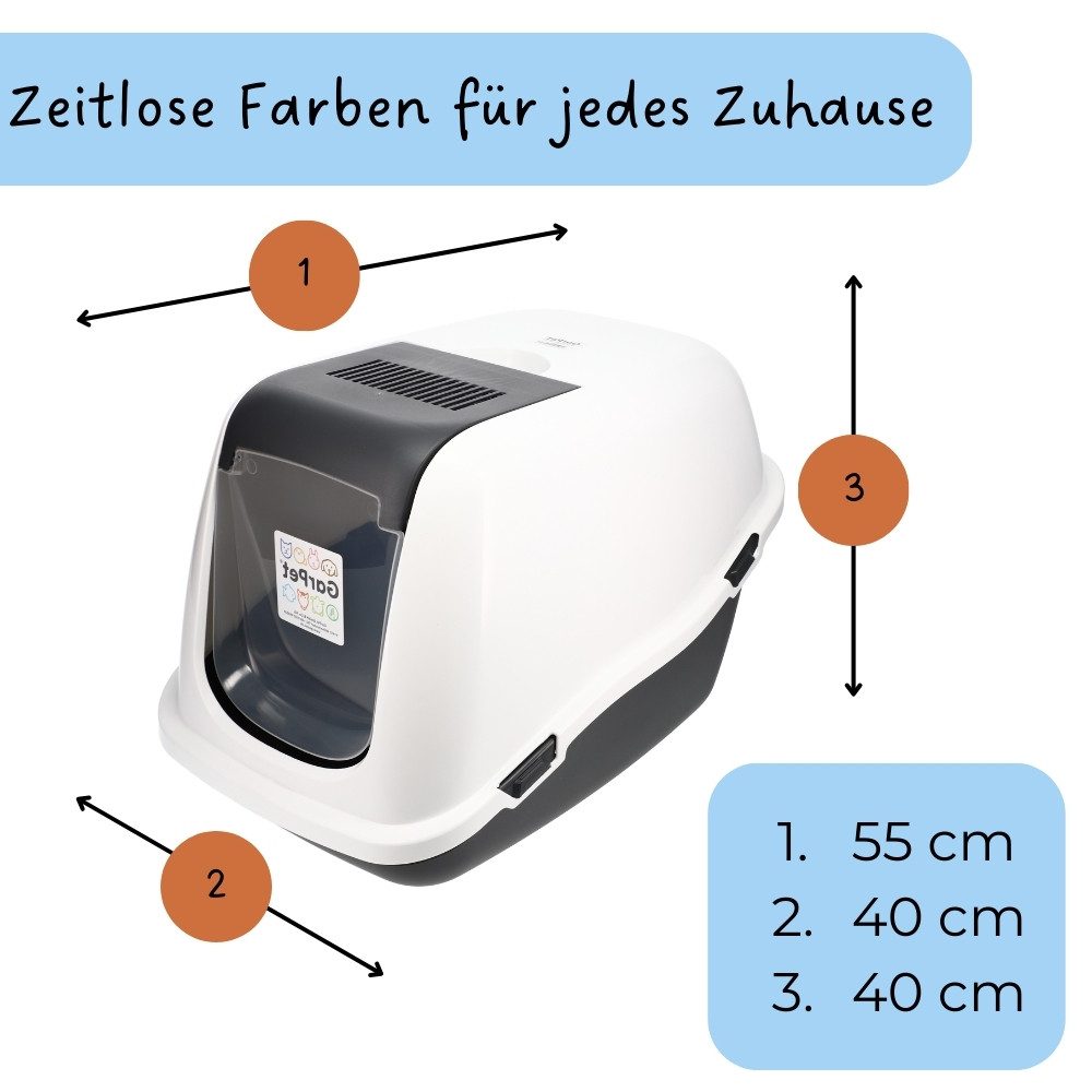 GarPet Katzentoilette 2er Set Katzenklo mit Deckel Aktivkohlefilter Katzent günstig online kaufen