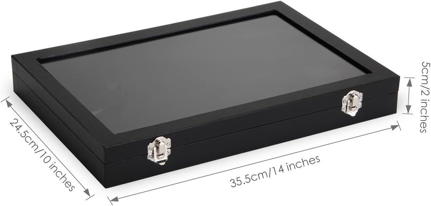 PIQIUQIU Schmuckkasten Ring Schmuckkästchen kasten -Aufbewahrungsbox, Glasabdeckung (Elegante Schmuckbox mit Glasabdeckung., Schmuckaufbewahrung für verschieden – Bild 5 von 5