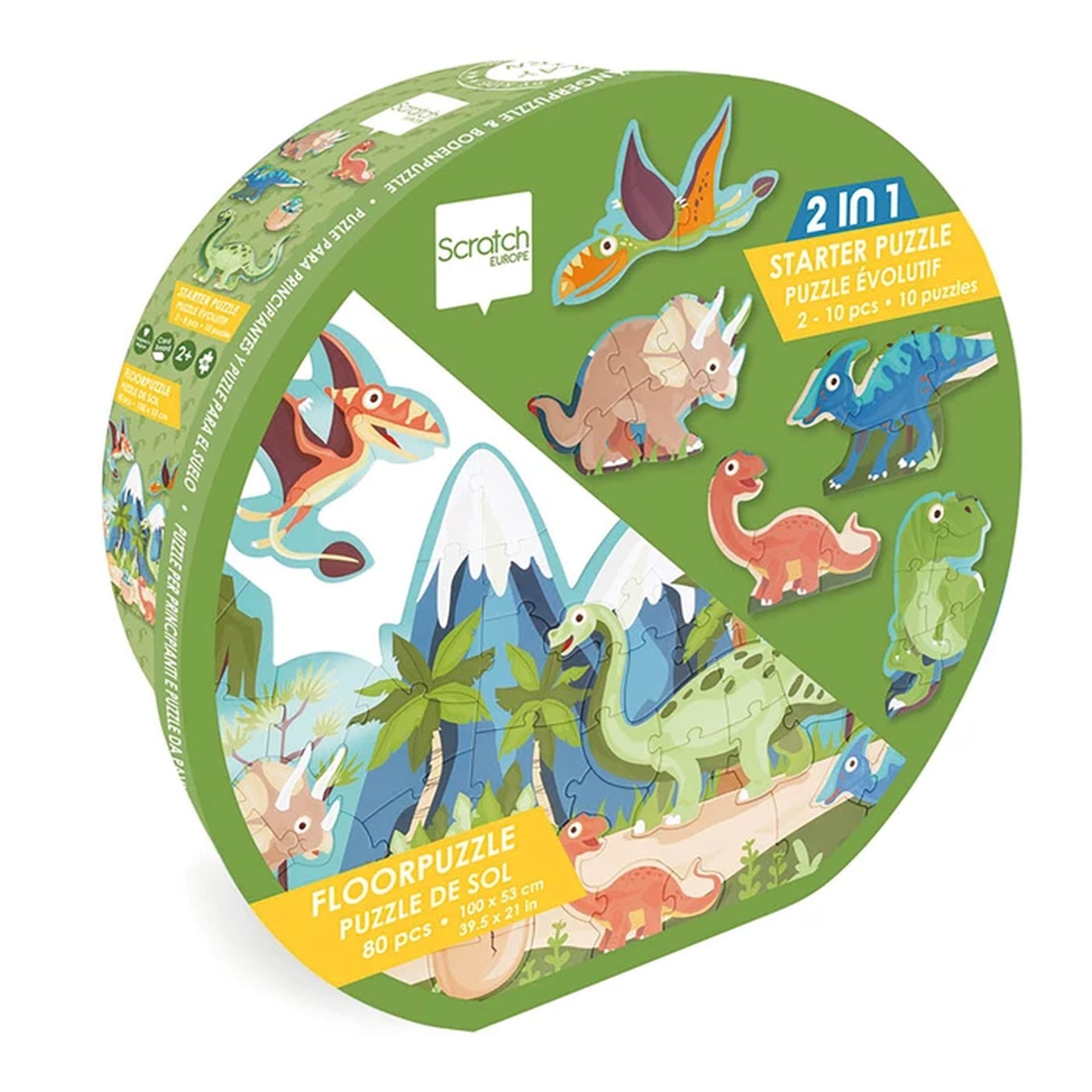 SCRATCH Puzzle 2in1 Bodenpuzzle Dino, Puzzleteile